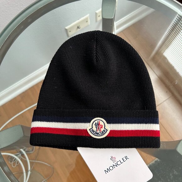 MONCLER Tricolor Wool Beanie - Picture 1 of 2